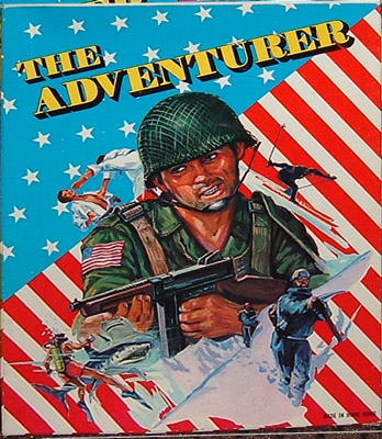 backer for Mego Action Jackson knockoff, THE ADVENTURER