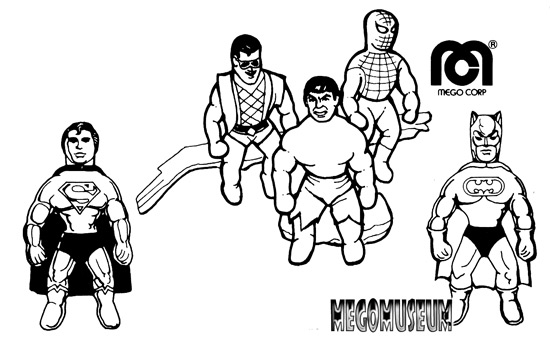 Mego reproduction line art