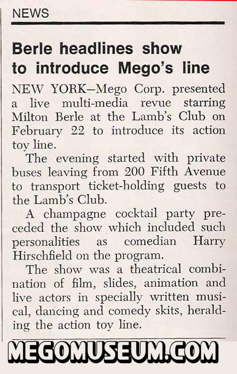 mego action jackson was unveiled by Milton Berle1972