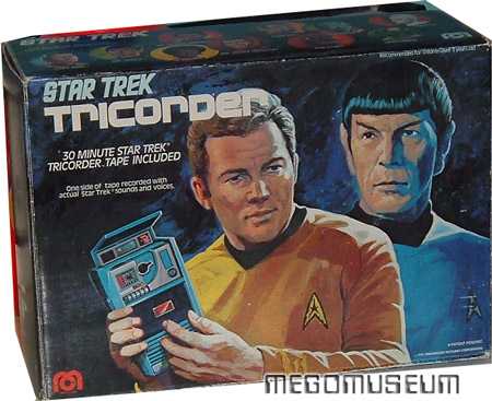 The Front of the box features the same  beautiful artwork that was featured on much of the 1976 released Mego Star Trek items