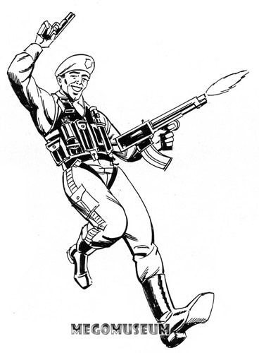 Early production sketch of Mego Eagle Force Chute