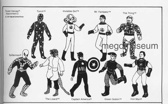 The Mego WGSH Marvel Comics Lineup